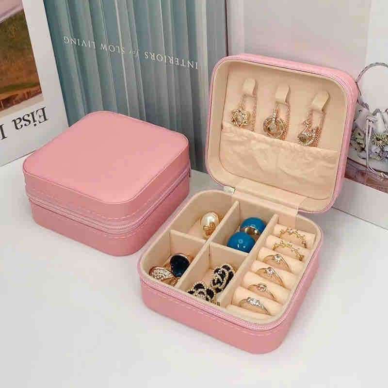 Small - Portable PU Jewelry Organizer Case, Travel-Friendly Handbag
