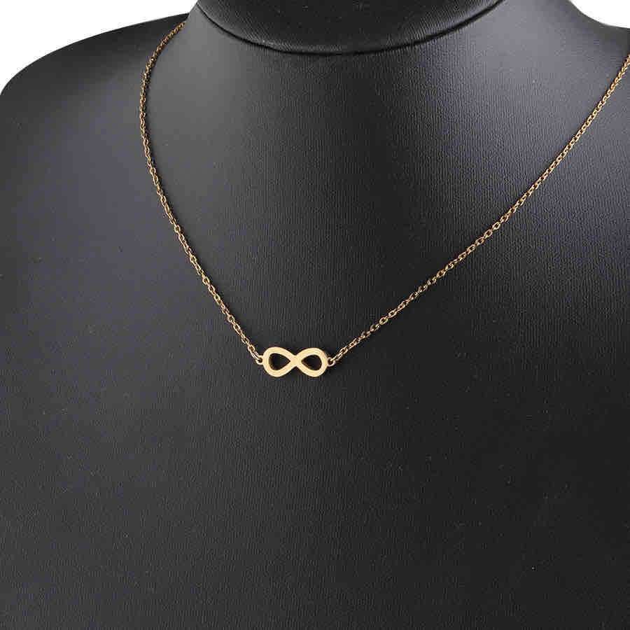 JY Fashion Stainless Steel Jewelry Geometric Pendant Necklace Infinity Sign